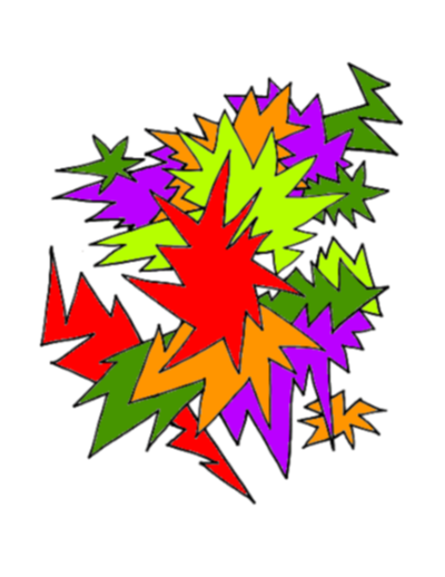 Start with the RED zig zag shape in the middle. All the rest are behind.Hop over as you come to the one in front.'SEE' it going behind. You must see in front and behind as it is the "DOOR OF PERCEPTION' that opens to 3-D drawing.