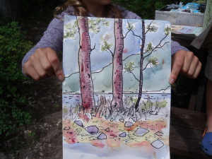 draw with principals, draw outside, what to teach 4 to 9 year olds to draw outside,