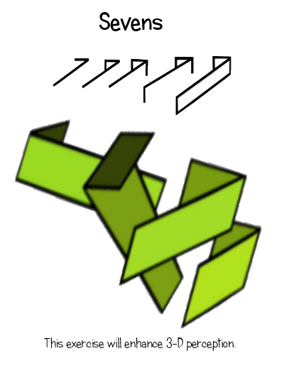 Make sure the tail on the seven is long and moves to the right or left. If you make a normal seven it will be difficult to get the 3-D look.