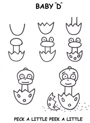 This could be a Baby Dragon with a few changes. Maybe a tail coming out from the back of the eggshell or a little puff of smoke ... some wings would work...imagine ... see ... draw.