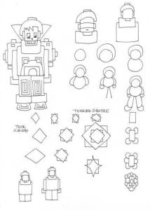mothers day drawing, easy robot drawing