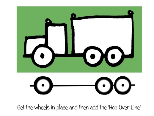 Draw an easy truck in 2-D for ages 4 to 9