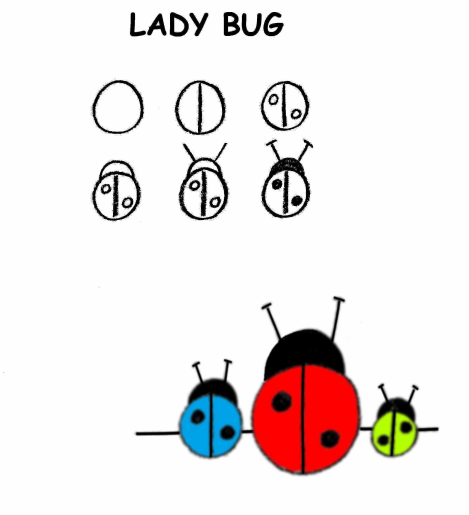 drawing lessons year 3 draw step by step, draw ladybug for 3 to 5 year old,