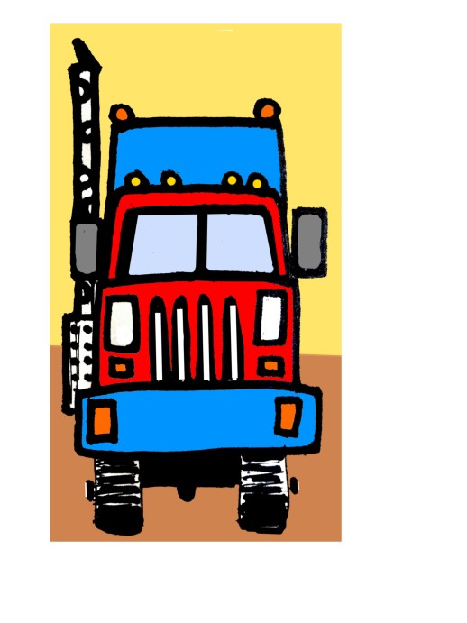 Draw an easy Semi -Truck for ages 4 to9