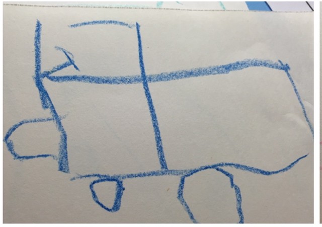 Truck drawing by 4 year old